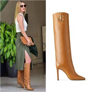 Jimmy Choo Brown Mahesa 100 Leather Boots 40 $1,695